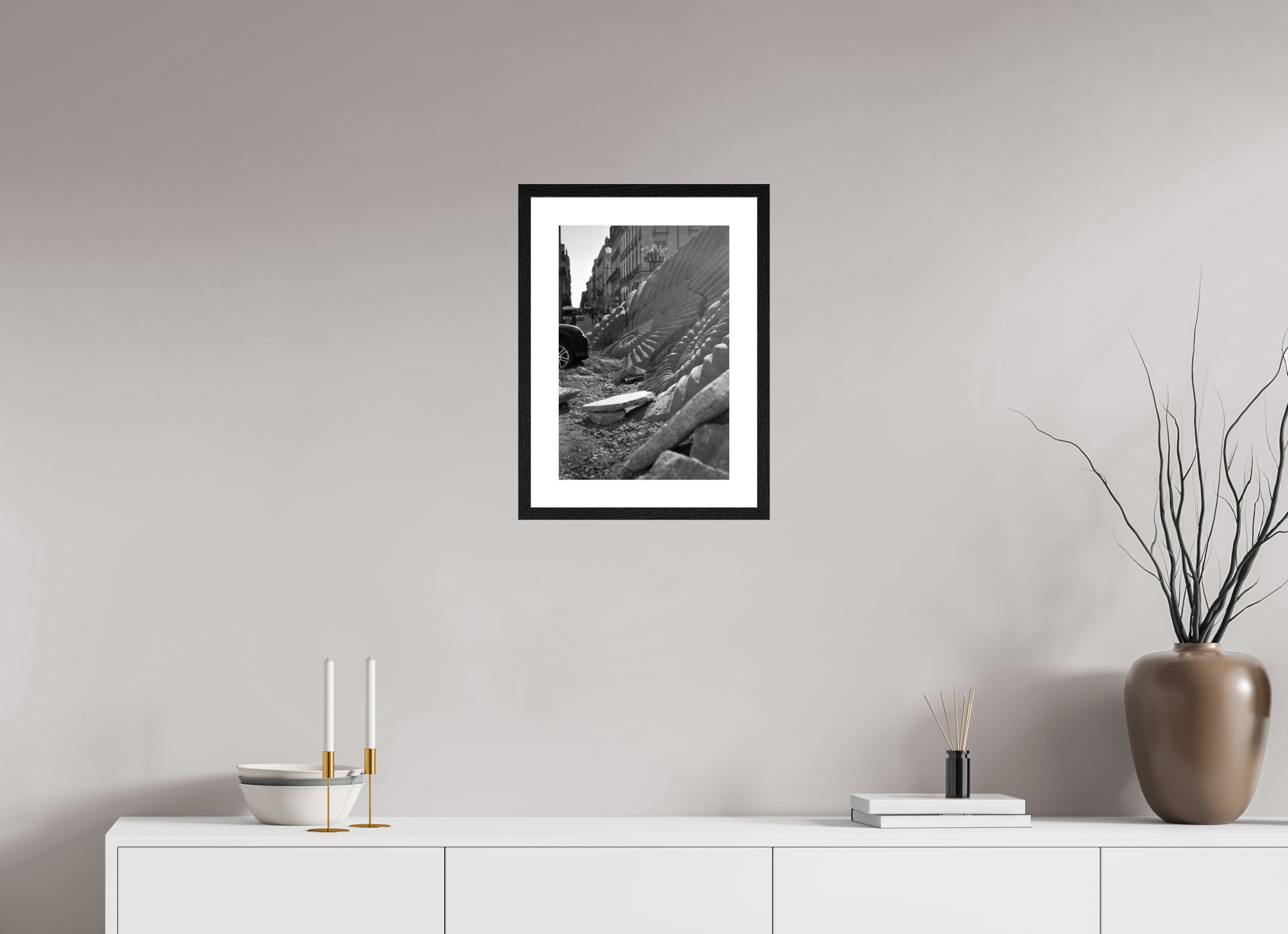 The Fossil Pavement, 30 x 44,3 cm, in a mounted frame