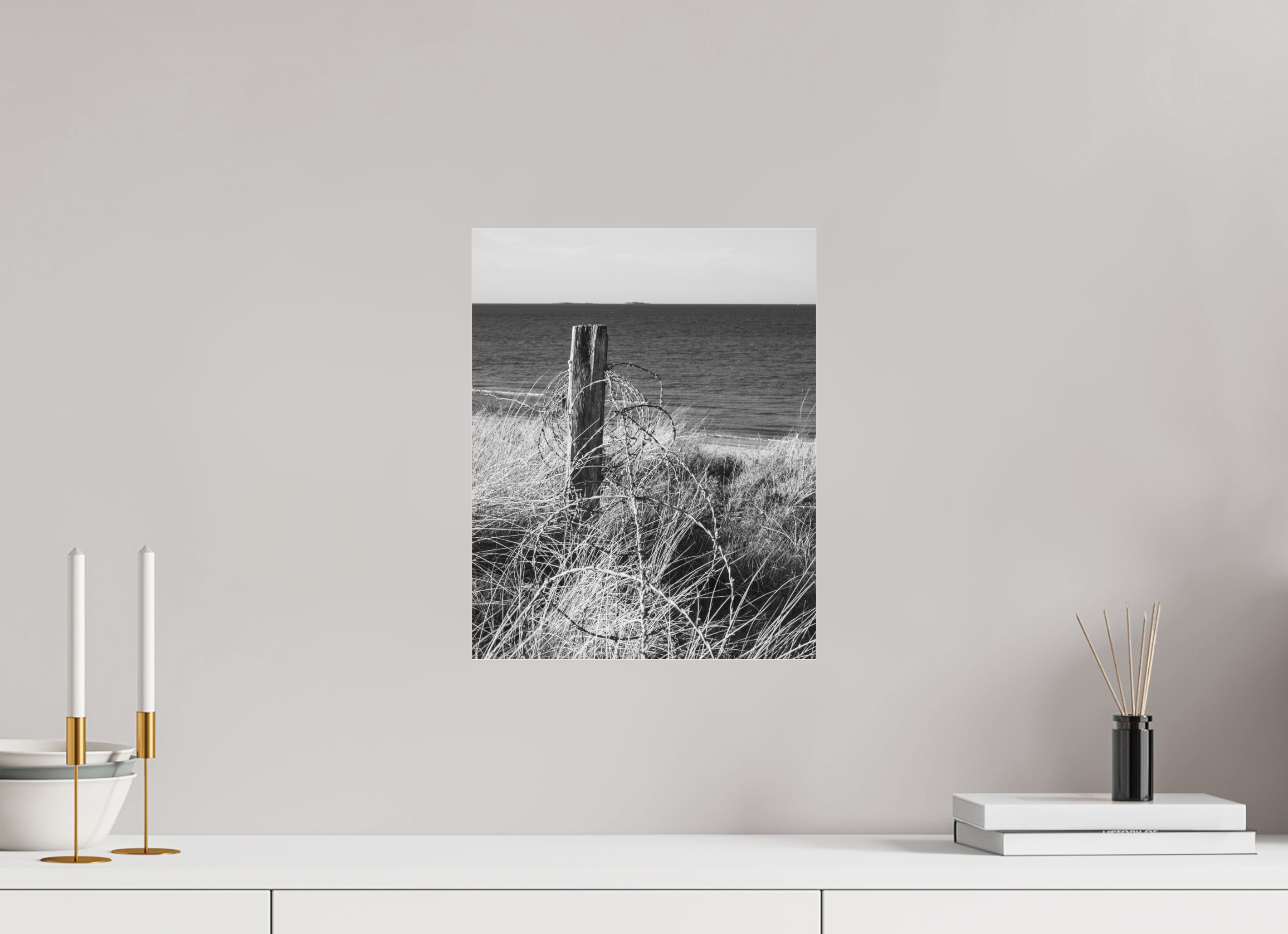 30 x 37,5 cm, Tirage Ilford noir et blanc sous Plexi End of the Beach