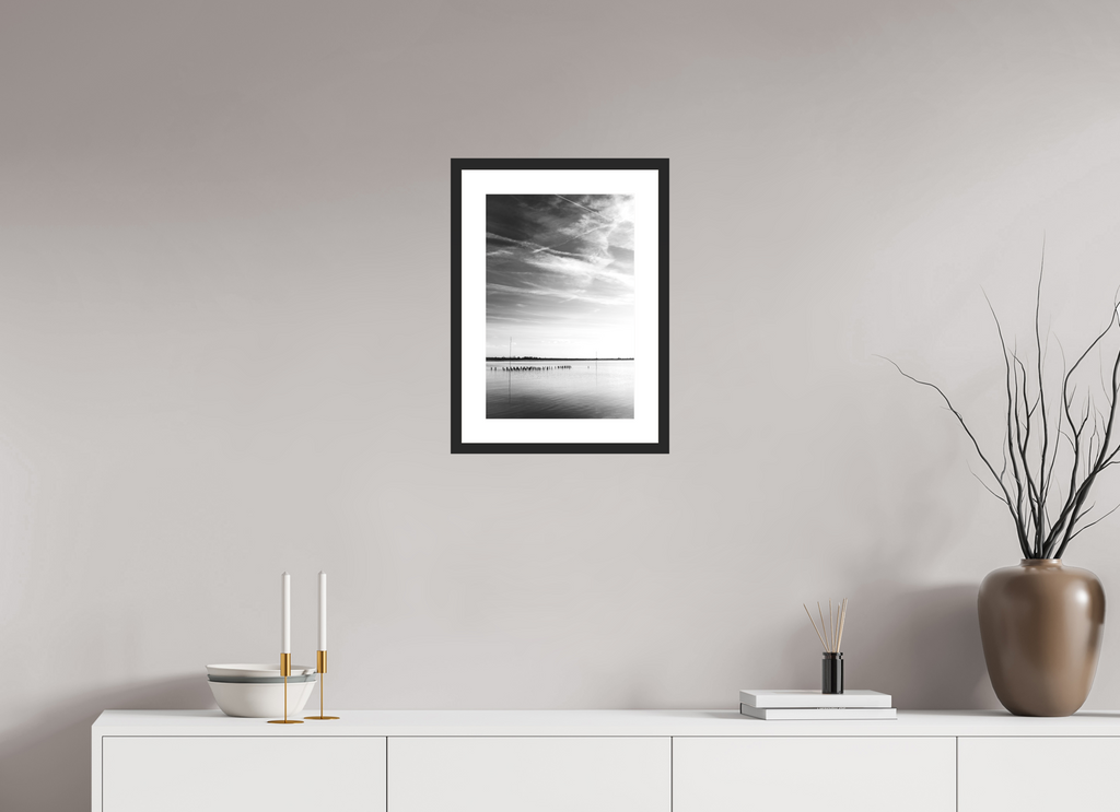 30 x 45 cm, Framed Photo Black and White Baryté Skyline of Absence