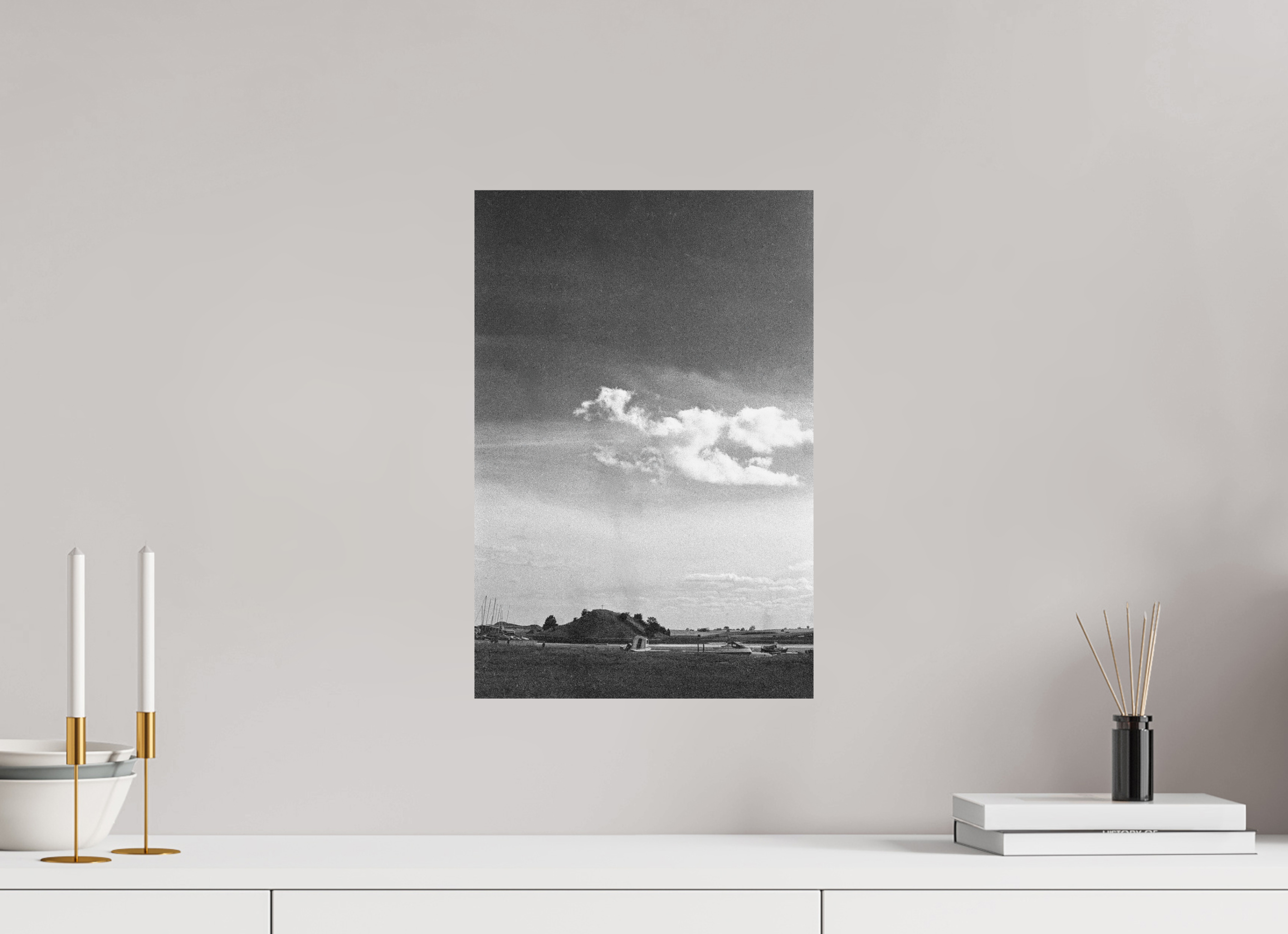 Church Hill, Alnmouth, 30 x 45 cm, the bare print