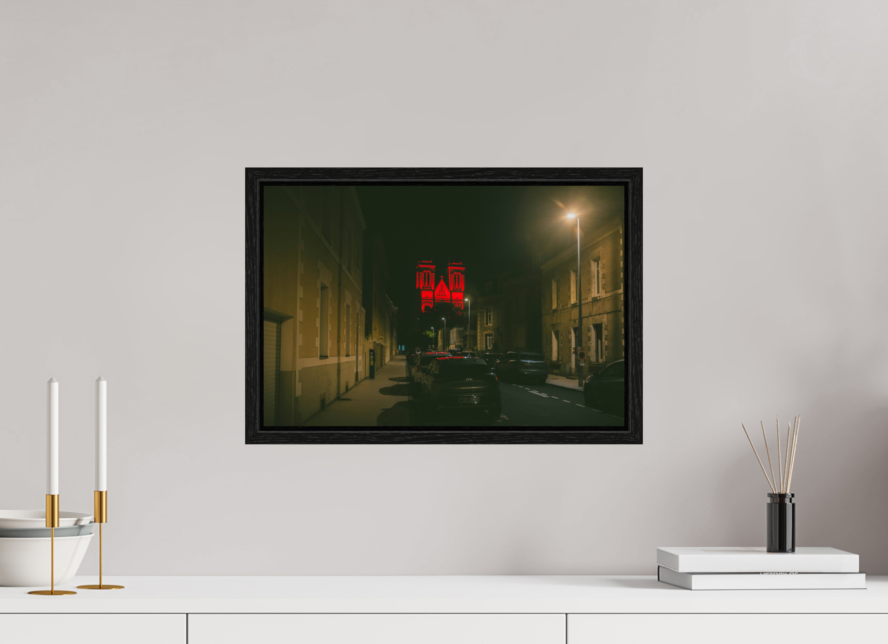 Basilique Saint-Donatien at Night, 45 x 30 cm, in a floater frame