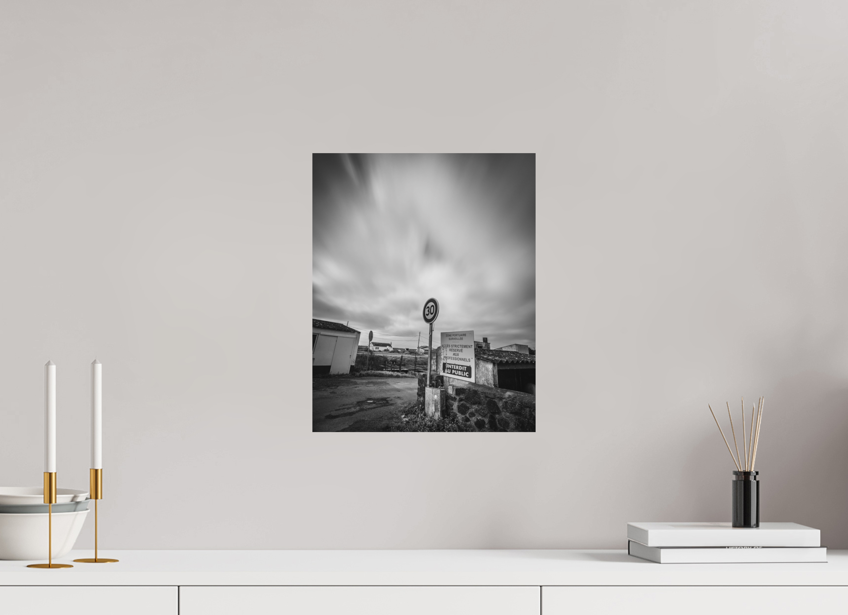 30 x 37,5 cm, Tirage photo sur papier Ilford noir et blanc matte Coastal Sky, Vendée