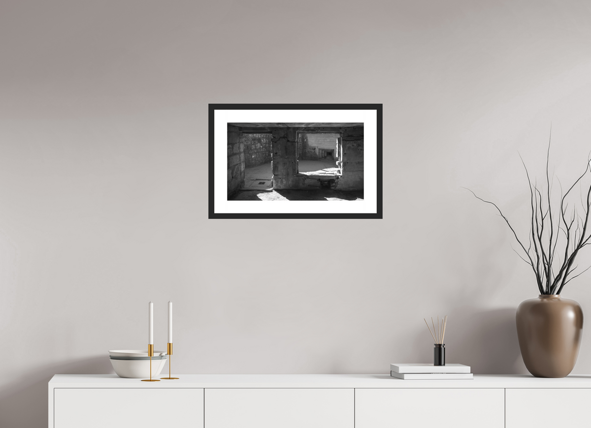 51,7 x 30 cm, Framed Black and White Photos Baryté Paper Doorways