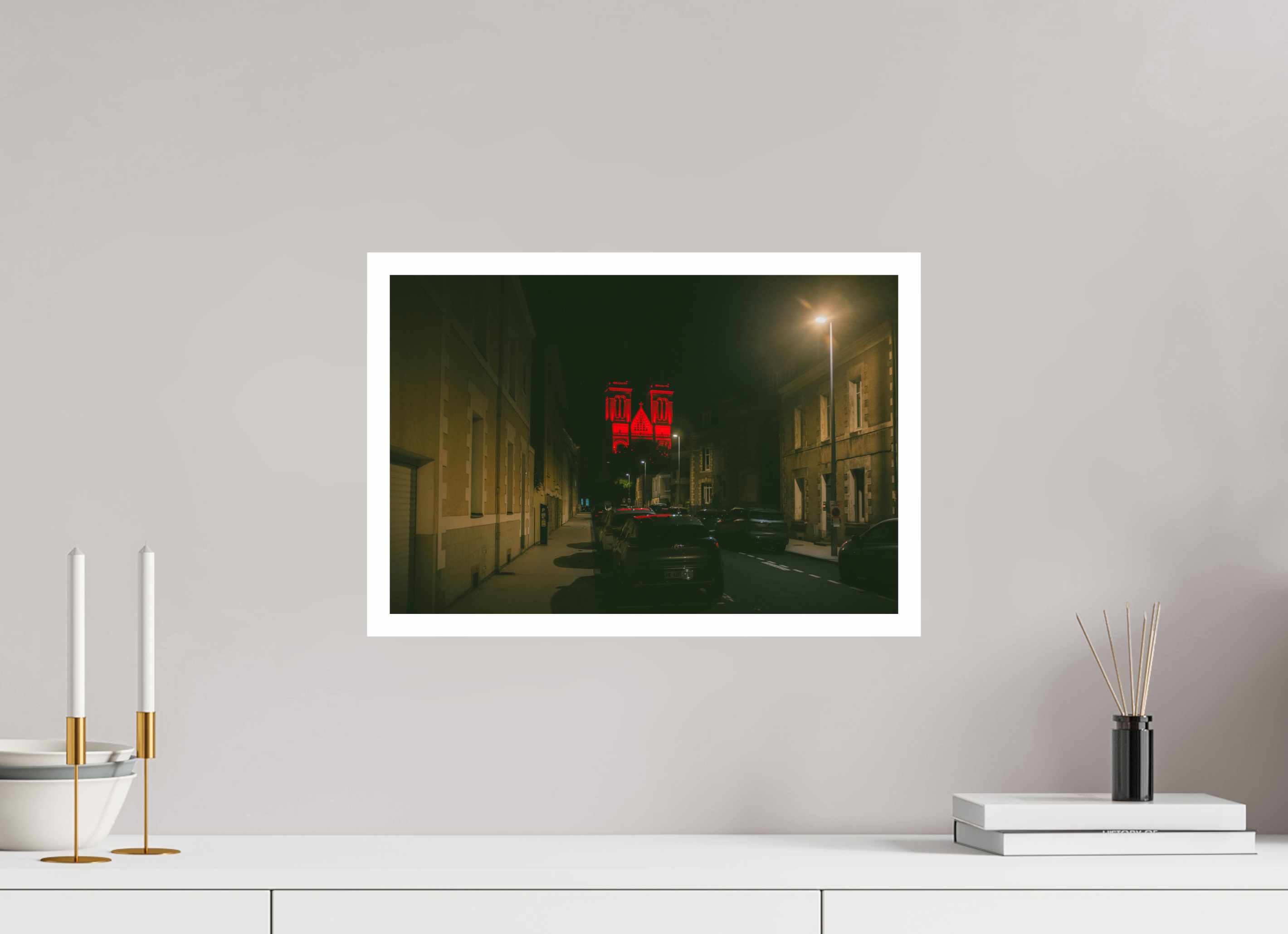 Basilique Saint-Donatien at Night, 45 x 30 cm, the bare print