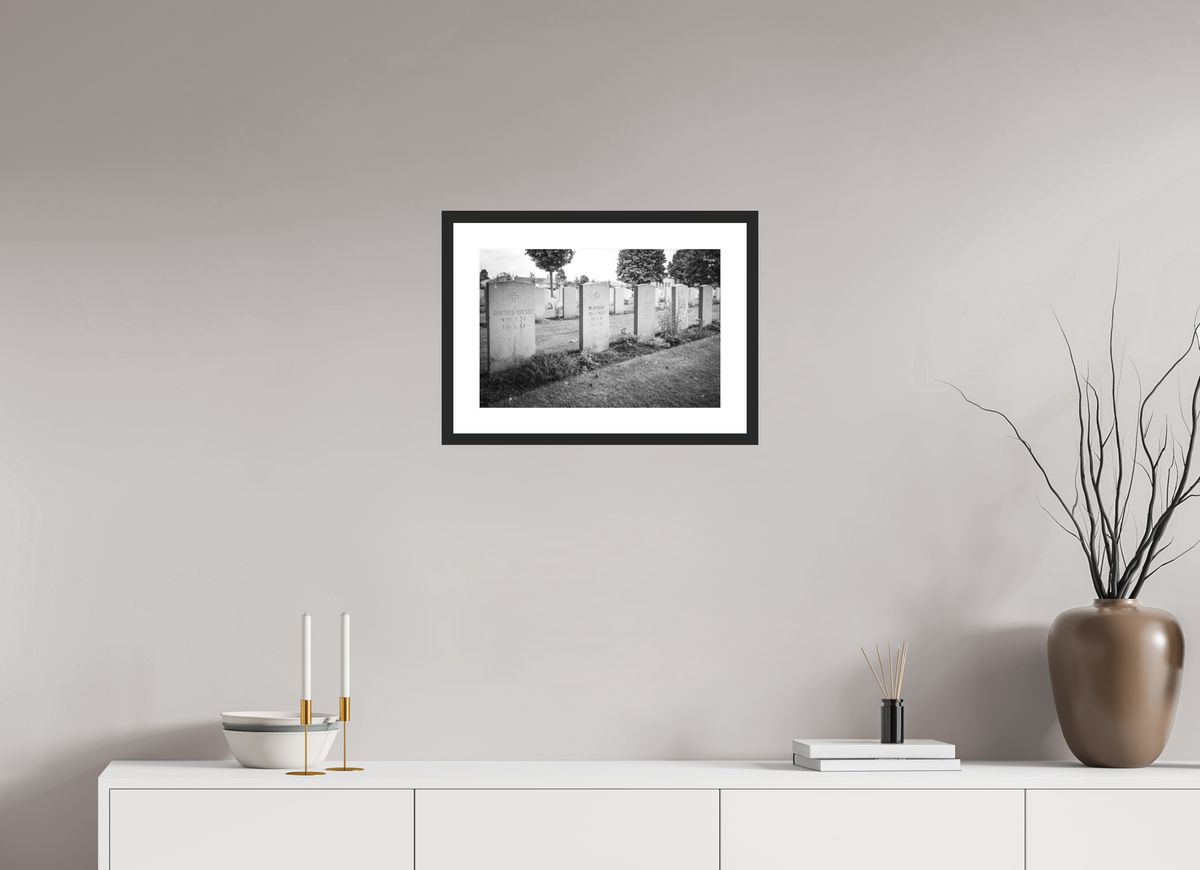 45 x 30 cm, Framed Black and White Photo Paper Baryté The Same Ground