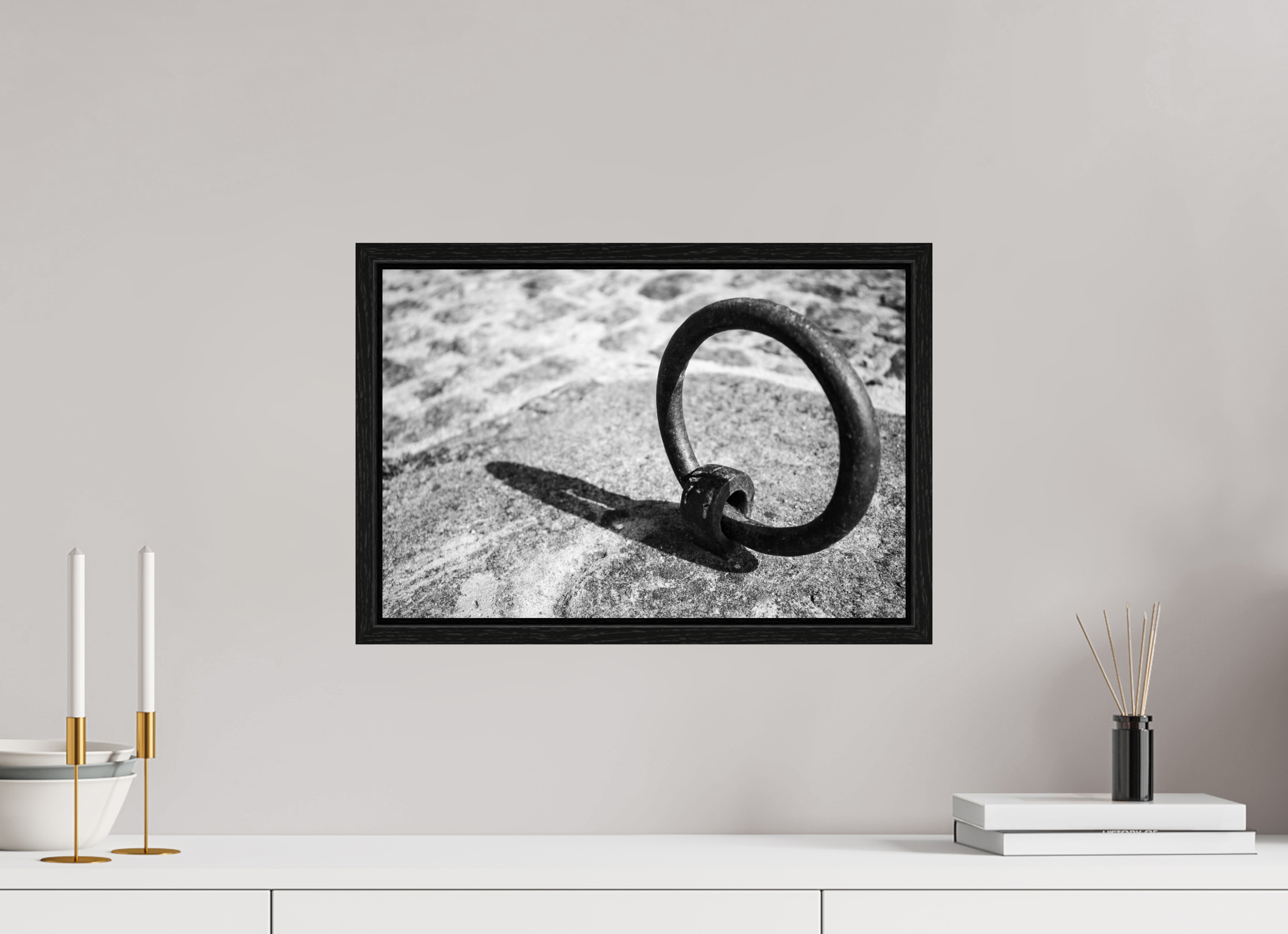 The Mooring Ring, 45 x 30 cm, in a floater frame