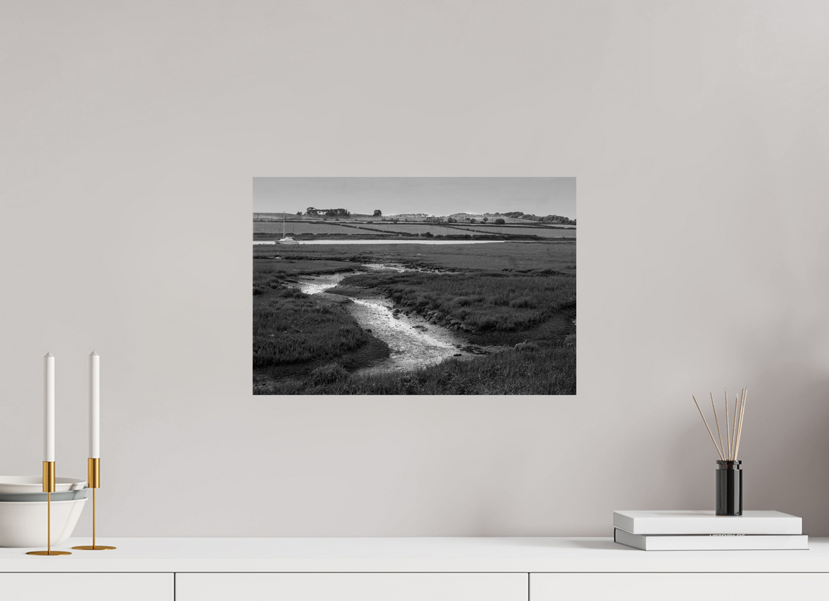 44,5 x 30 cm, Tirage photo sur papier baryté noir et blanc The Estuary Creek, Alnmouth