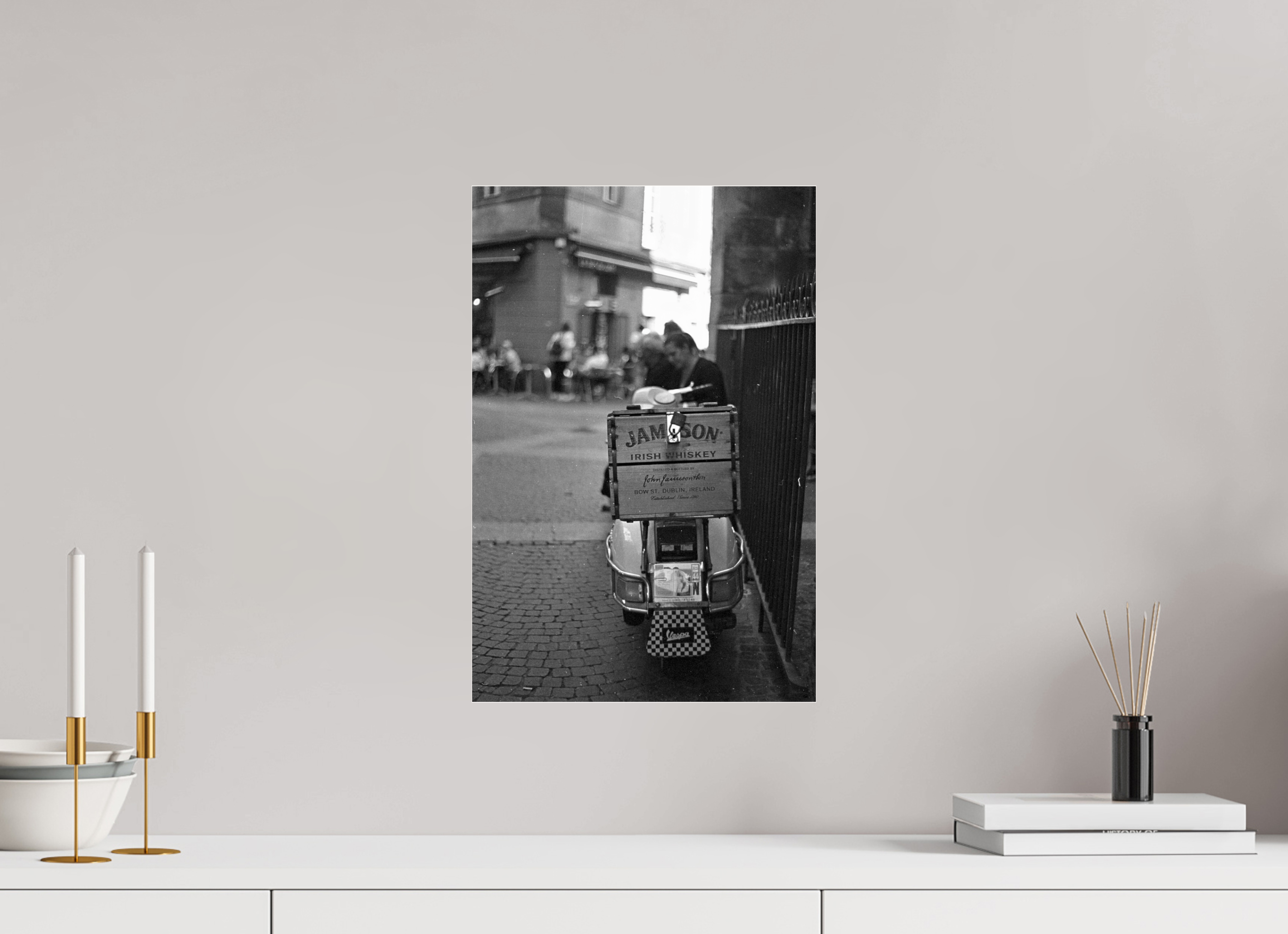 30 x 45 cm, Photo Print Under Acrylic Glass Vespa & Whiskey