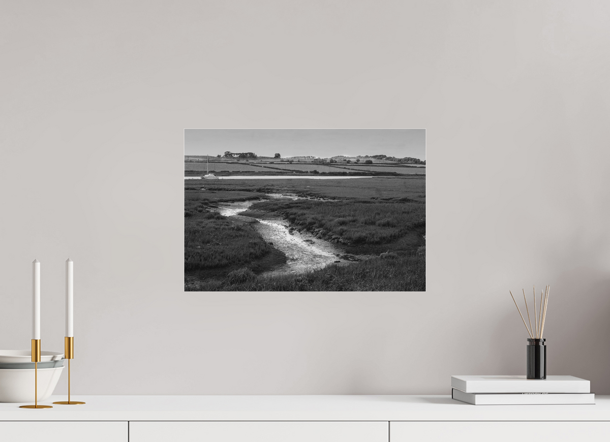 44,5 x 30 cm, Tirage Ilford noir et blanc sous Plexi The Estuary Creek, Alnmouth