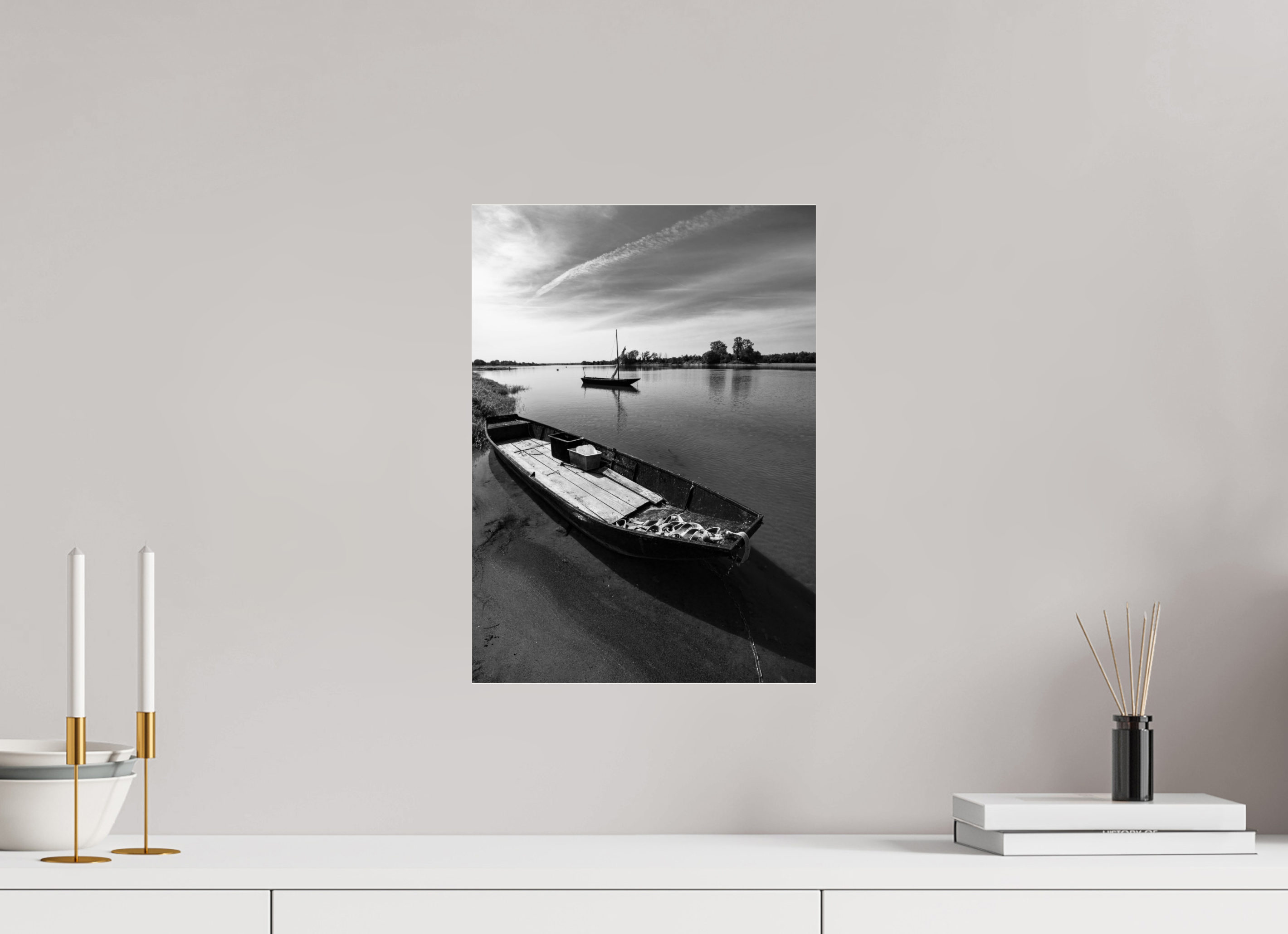 Beached on the Loire, 30 x 41,7 cm, under acrylic glass